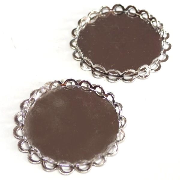 9814-［セッティング］　デザインフレーム　ニッケル　２５mm（内径）　２個/１パック