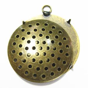 9913-《シャワー台》　ペンダントパーツ　真鍮古美　２５mm　１個