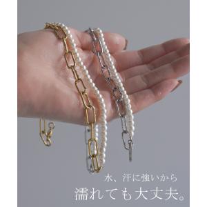 ネックレス アクセサリー パール シルバー ゴ...の詳細画像3
