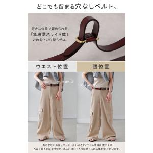 ベルト 穴なし 本革 レディース バックル レ...の詳細画像3