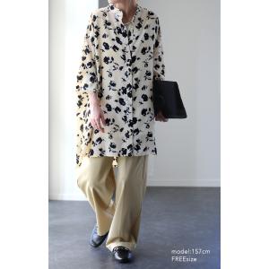 シャツ レディース トップス 花柄 とろみ シ...の詳細画像2