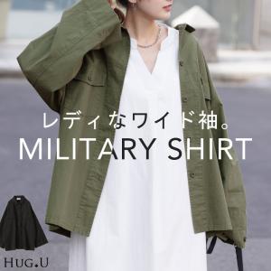 シャツ レディース トップス ミリタリー ジャケット 綿100% ミリタリーシャツ アウター 長袖 厚手 羽織