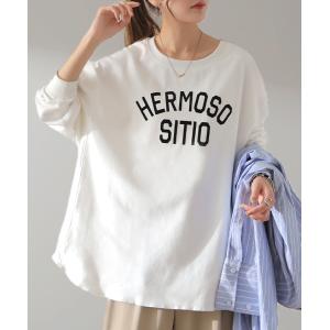 トップス レディース カットソー ロンT ロゴ...の詳細画像4