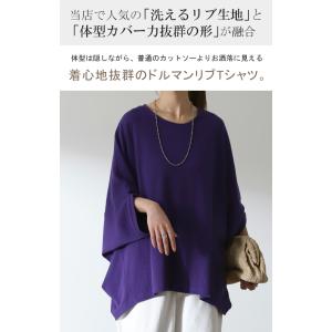 Tシャツ レディース トップス リブ 五分袖 ...の詳細画像1