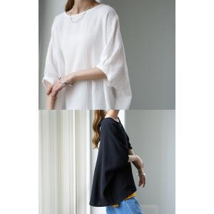 Tシャツ レディース トップス ダブルガーゼ ...の詳細画像3