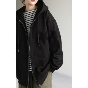 パーカー 体型カバー アウター ドルマンパーカ...の詳細画像2