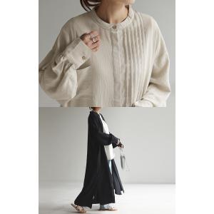 ワンピース ロング 麻混 ナチュラル シャツ ...の詳細画像5
