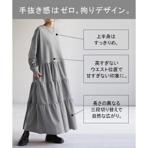 ワンピース ワンピ ティアード スウェット ロ...の詳細画像5