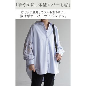 シャツ シアー レース 体型カバー チュニック...の詳細画像1