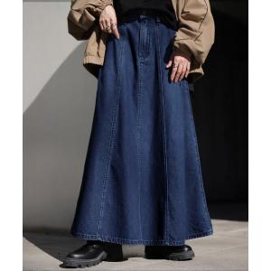 スカート デニム ロング 綿100% レディー...の詳細画像4