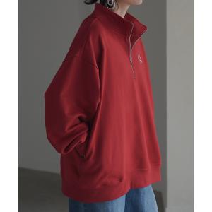 スウェット ハーフジップ ロゴ レディース ト...の詳細画像4