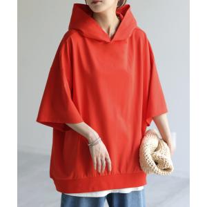 Tシャツ フード 体型カバー パーカー トップ...の詳細画像4