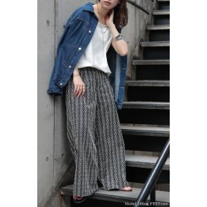 パンツ 刺繍 ワイド 綿100% レディース ...の詳細画像3