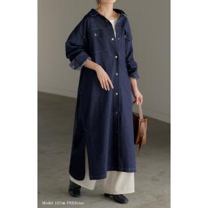 ワンピース シャツ デニム シャツワンピ レデ...の詳細画像2