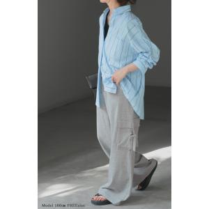パンツ カーゴ ワイド ロング 綿100% レ...の詳細画像3