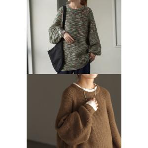 ニット ボリュームスリーブ ロング レディース...の詳細画像3
