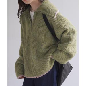 ニット 小顔 パーカー ニットパーカー アウタ...の詳細画像4