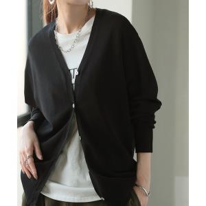 カーディガン シェル ボタン ロング レディー...の詳細画像5
