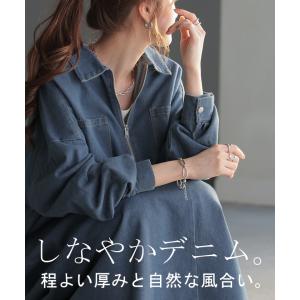 ワンピース デニム ワンピ ロング ロングワン...の詳細画像5