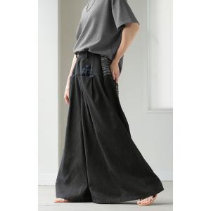 デニム パンツ ワイド デニムパンツ 異素材 ...の詳細画像3