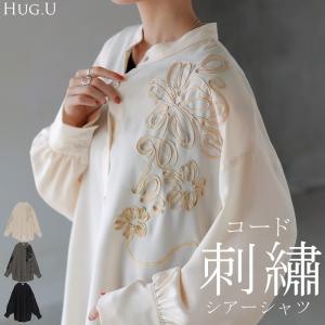 シャツ コード刺繍 シアー トップス レディース...の商品画像