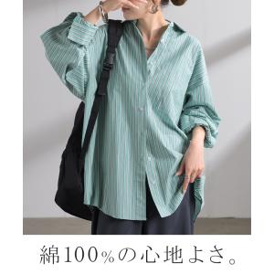 シャツ 綿100% ブラウス トップス レディ...の詳細画像1