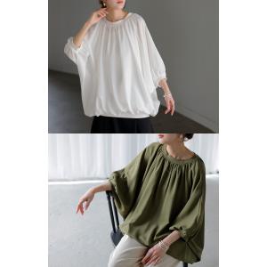 シャツ レディース ノーカラー トップス バン...の詳細画像3