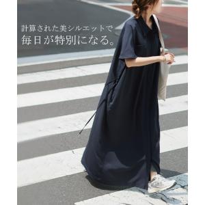 ワンピース シャツ シャツワンピース 麻 風 ...の詳細画像4