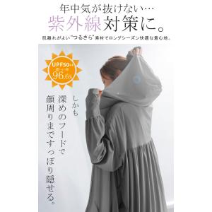 パーカー UVカット アウター レディース ロ...の詳細画像3