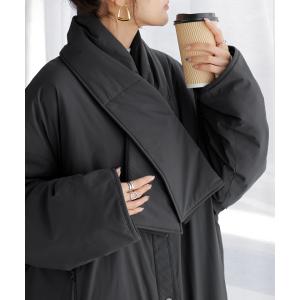 アウター コート ロング 中綿 撥水 マフラー...の詳細画像2