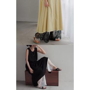 パンツ 裾 レース ワイドパンツ ワイド レデ...の詳細画像2