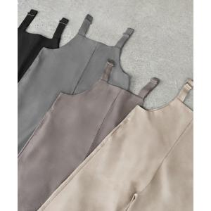 サロペット ウールライク イージーケア ロング...の詳細画像2