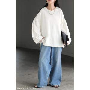 カットソー ロンT Vネック ぽわん袖 レディ...の詳細画像4