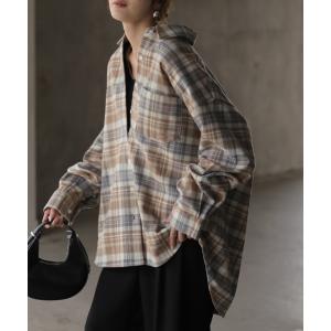 シャツ 綿100% ネルシャツ チェック レデ...の詳細画像4