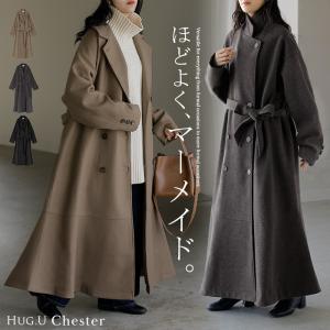 コート チェスターコート フレア アウター チェスター レディース ロング ロングコート トレンチ トレンチコート オーバー Vネック ゆったり 羽織