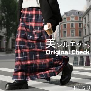 スカート ロング チェック Aライン レディース 綿100 チェックスカート ロングスカート ボトムス ボトム フレア フレアスカート マキシ マキシスカート