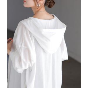 シャツ シアーシャツ フード付き パーカー ト...の詳細画像2