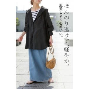 シャツ シアーシャツ フード付き パーカー ト...の詳細画像3