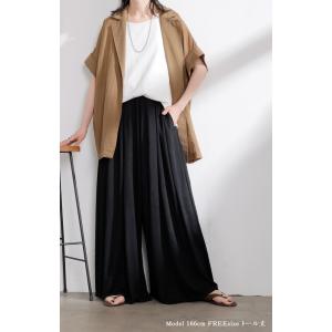 パンツ トイレで便利 ペチコート付き ワイド ...の詳細画像3