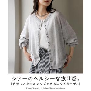 カーディガン シアーニット レディース 長袖 ...の詳細画像1
