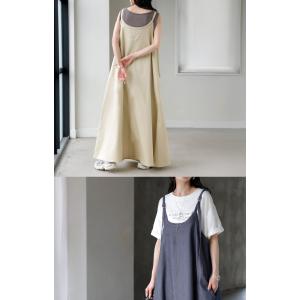 ワンピース ロング デニム フレア キャミ レ...の詳細画像2