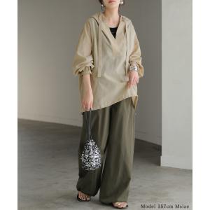 パーカー 綿100 シアー レディース トップ...の詳細画像2