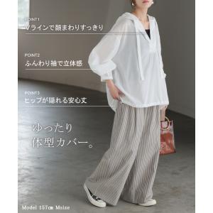 パーカー 綿100 シアー レディース トップ...の詳細画像5