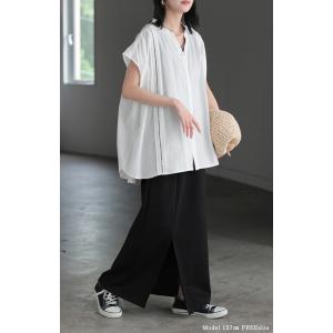 シャツ レース スキッパー レディース トップ...の詳細画像2
