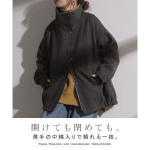 ジャケット スタンドカラー コート レディース...の詳細画像1
