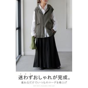 ベスト ニットベスト フード ニット ジレ レ...の詳細画像1