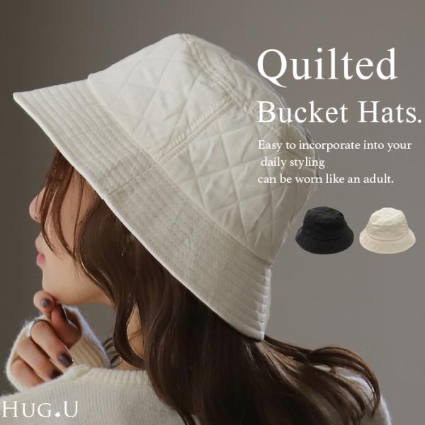 バケットハット 帽子 キルティングバケハ 防寒 紫外線対策 日よけ ハット バケハ お出かけ 日焼け...