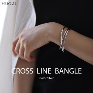 バングル アクセサリー ブレスレット クロスバングル レディース シルバー ゴールド シルバーアクセサリー｜HUG.U(ハグユー)