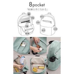 バッグ リュック レディース 8ポケット 小さ...の詳細画像2