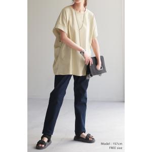 Tシャツ 接触冷感 トップス 涼しい 薄手 チ...の詳細画像3